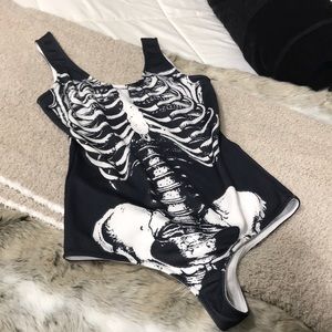 Skeleton thong bodysuit